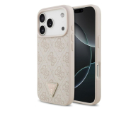 Guess Leather 4G Triangle Strass MagSafe do iPhone 17 Pro różowy - 1365566 - zdjęcie 1
